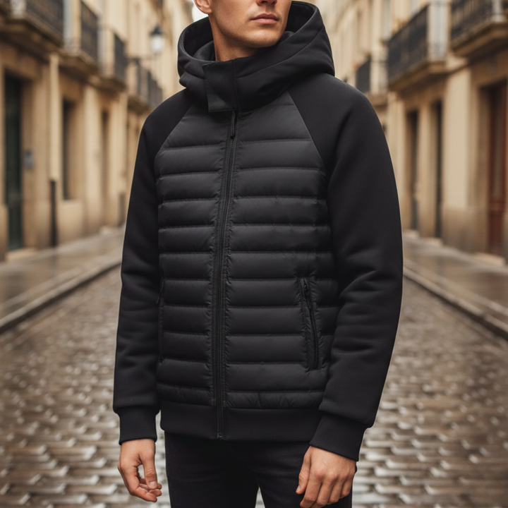 Hybrid Men's Padded Jacket in Technical Fabric
