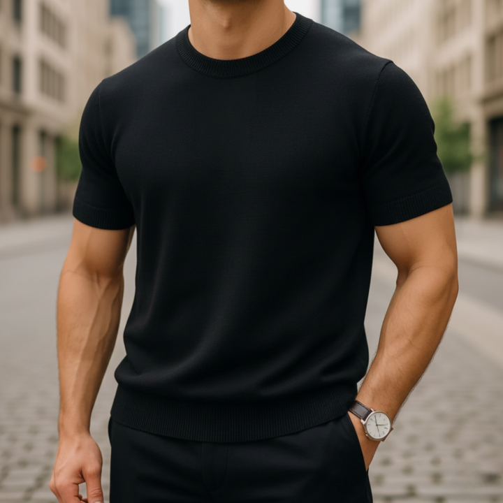 Men's Short Sleeve Cashmere Sweater