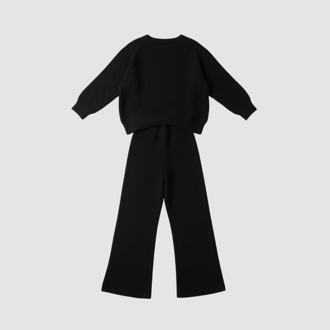 Women's Ribbed Sweater and Pants Set