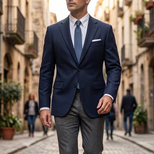 Men's Slim Fit Blazer Jacket with Two Buttons
