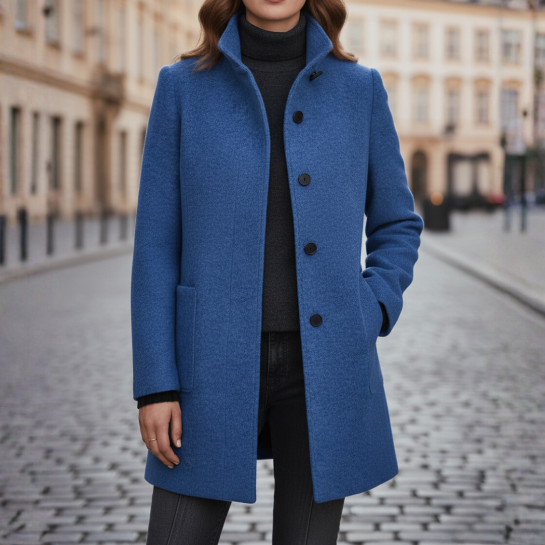 Women's Coat with Black Buttons