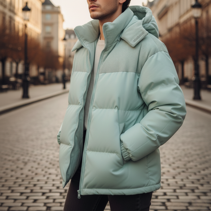 Men's Puffer Jacket with Hood
