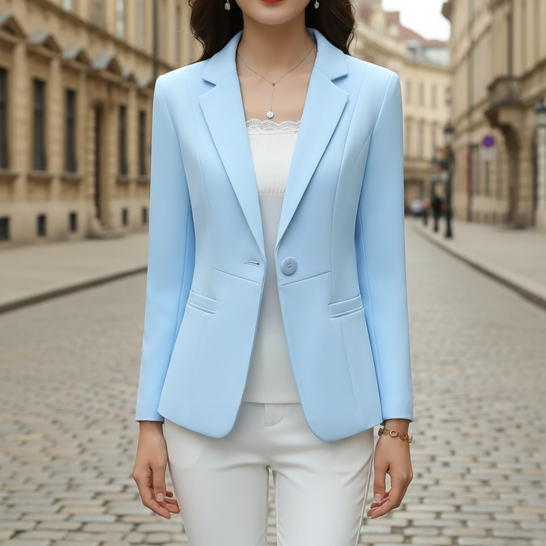 Women's Slim Fit Blazer Jacket with Single Button