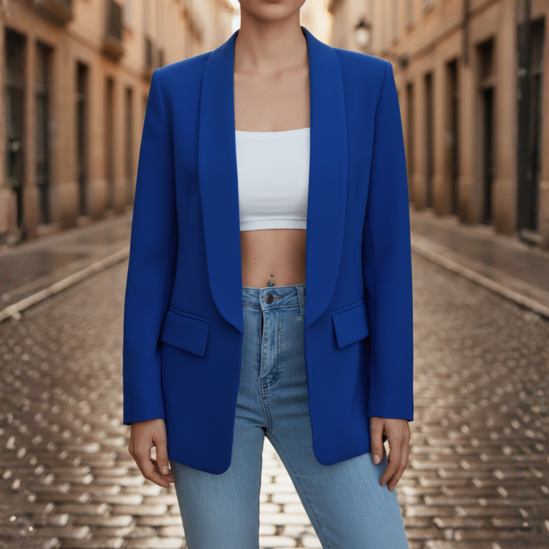 Women's Stretch Fabric Jacket with Long Sleeves and Pockets