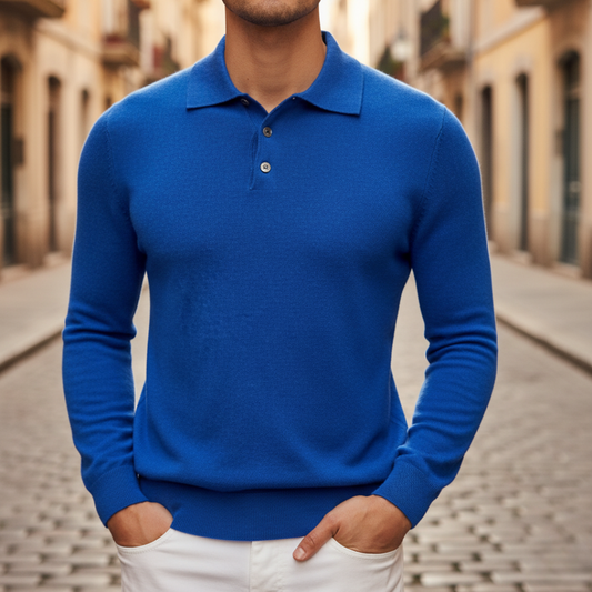 Men's Long Sleeve Knit Polo