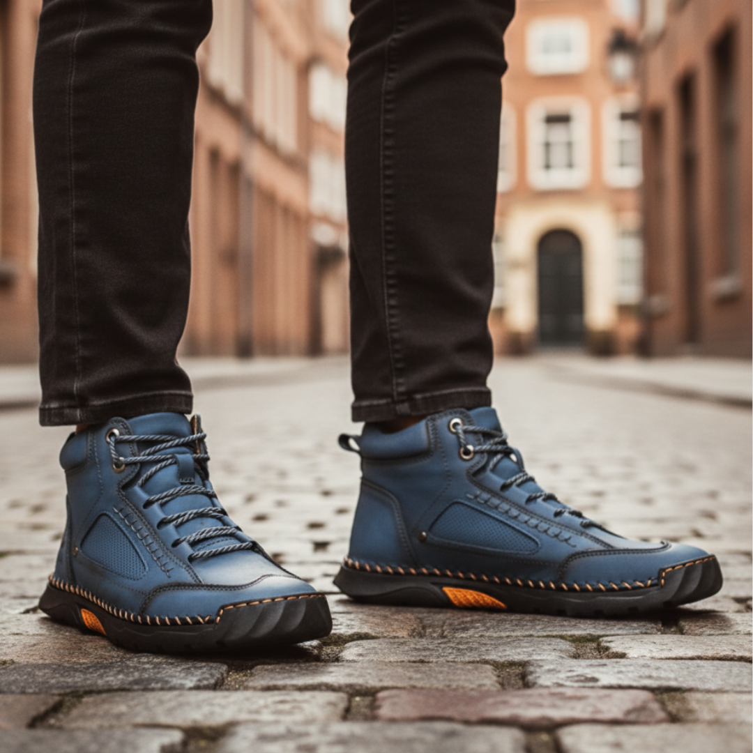 Men's Faux Leather Shoes with Rubber Sole