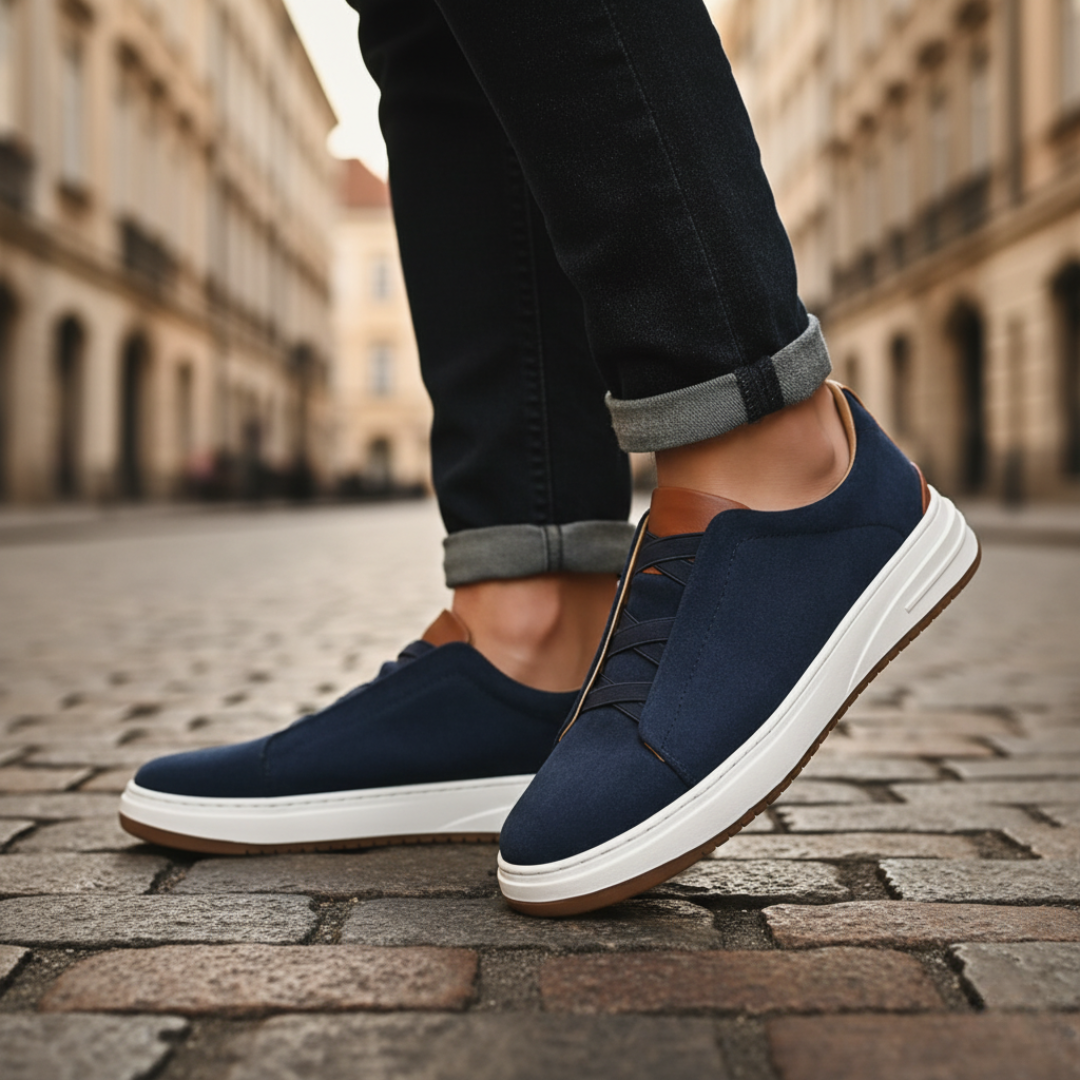Men's Fabric Shoes with White Sole