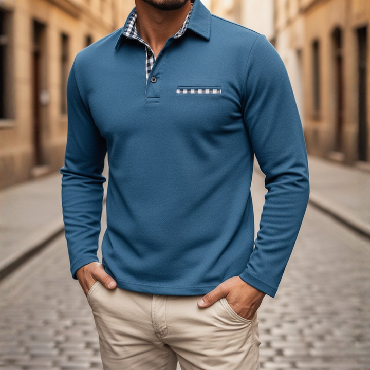 Men's Long Sleeve Polo Neck Sweater Made of Soft Fabric