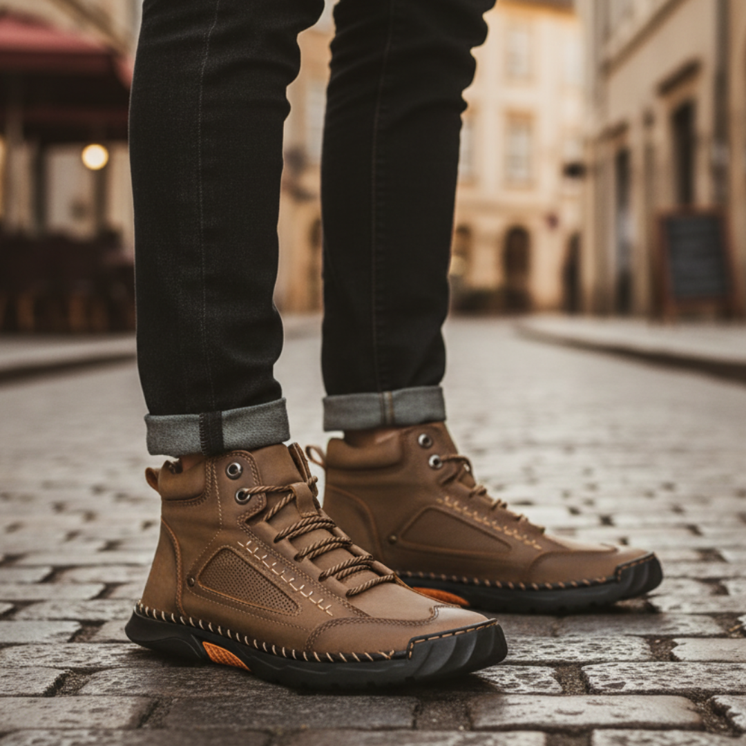 Men's Faux Leather Shoes with Rubber Sole