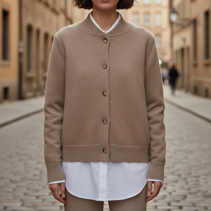 Women's Bomber Style Button-Up Cardigan