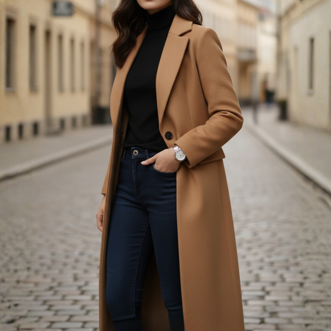 Elegant Long Women's Coat Fabric