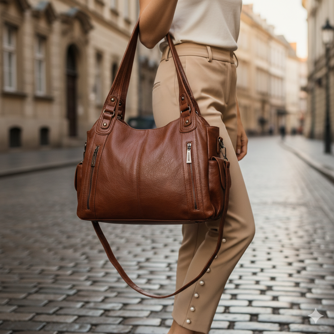 Large Women's Faux Leather Shoulder Bag