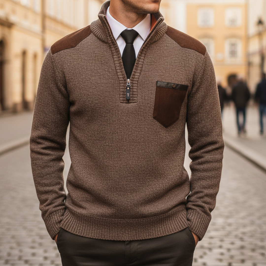Men's Half Zip Sweater in Soft Blend