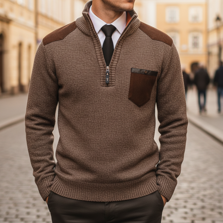 Men's Half Zip Sweater in Soft Blend