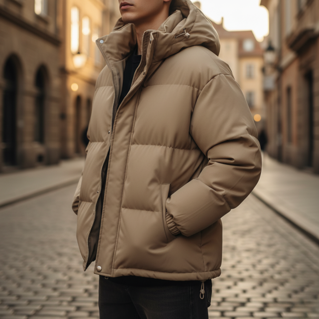 Giacca imbottita unisex con cappuccio