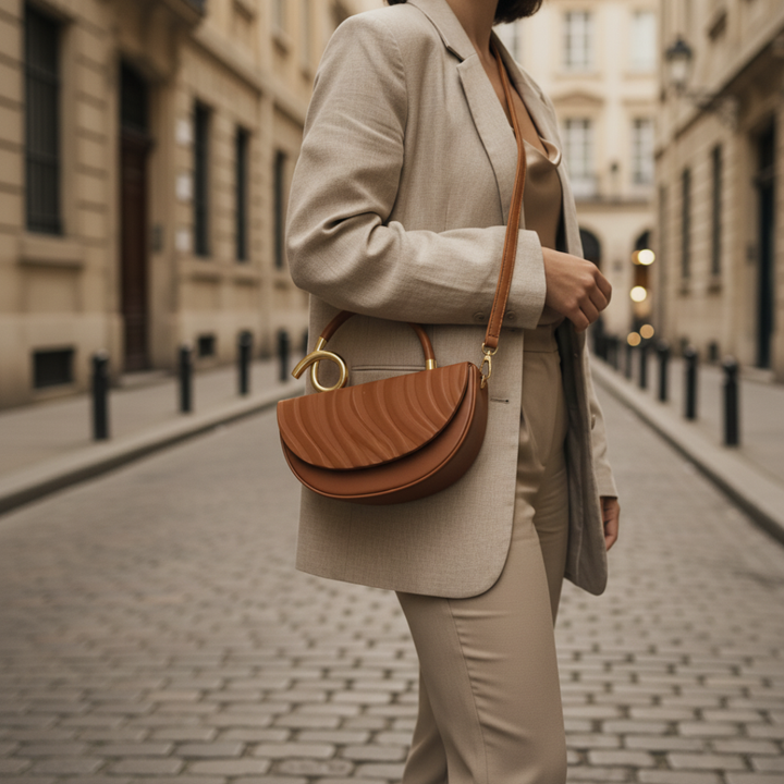 Borsa da donna con manico dorato