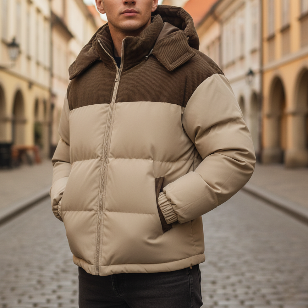 Men's Puffer Jacket with Hood