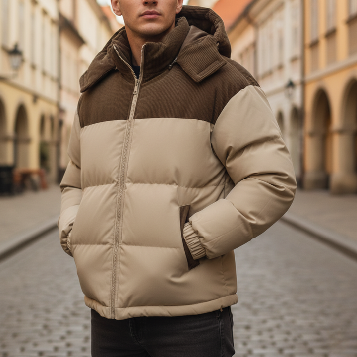 Men's Puffer Jacket with Hood