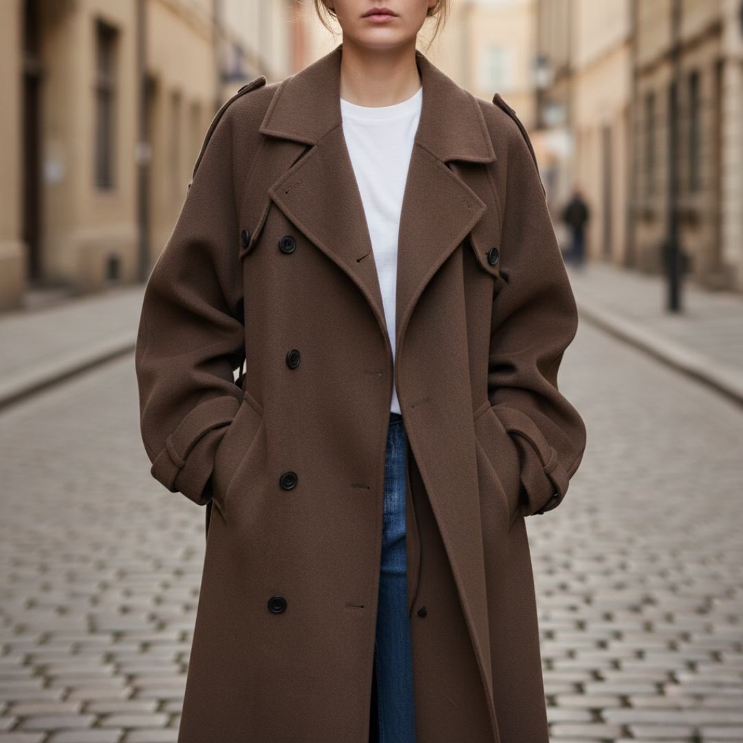 Women's Long Winter Trench Coat