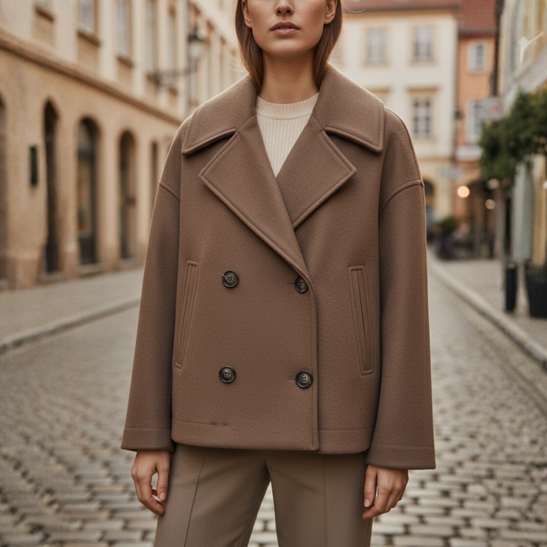 Short Women's Jacket in Mixed Material