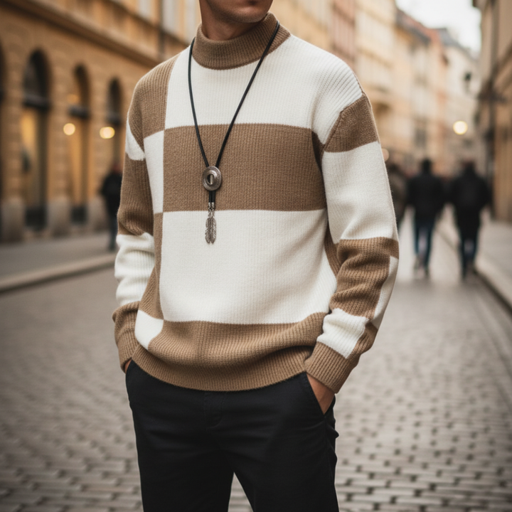 Oversized Checkered Men's Sweater
