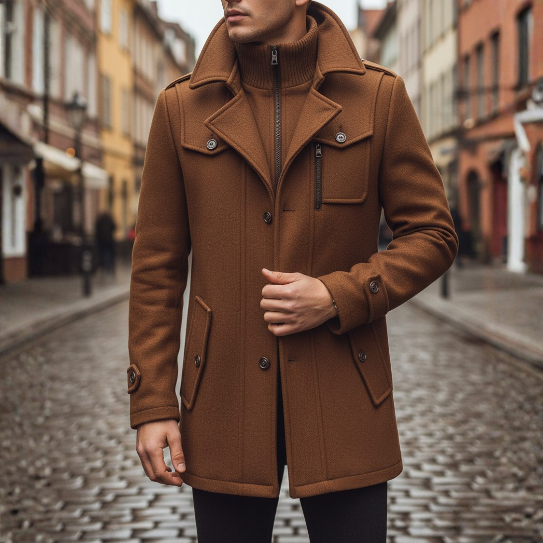 Men's Coat with Pockets and Zipper