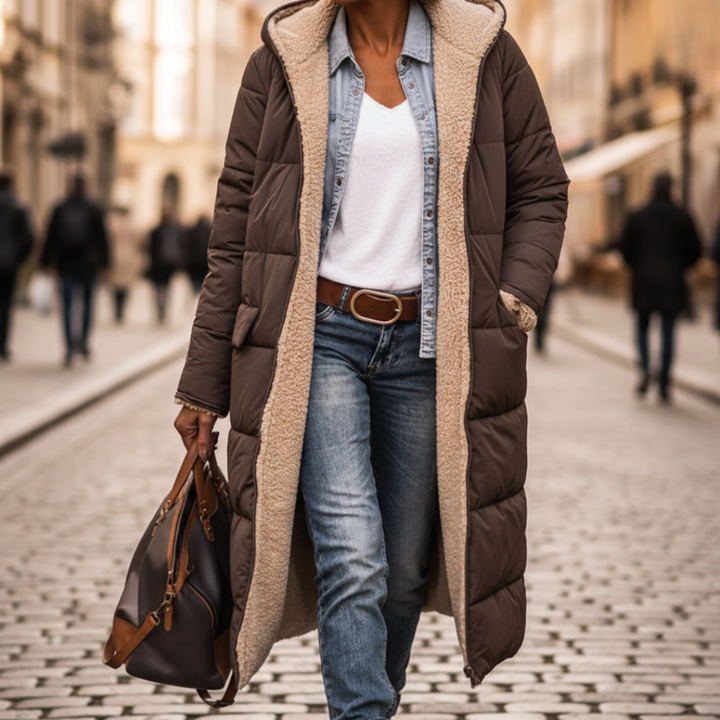Giacca imbottita da donna con cappuccio