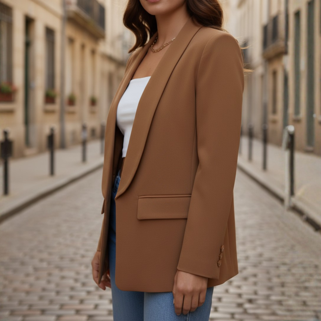 Women's Stretch Fabric Jacket with Long Sleeves and Pockets