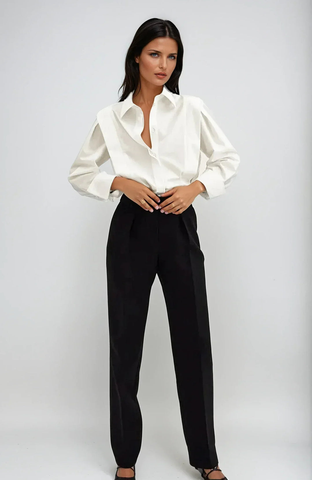 Camicia senza maniche in cotone da donna con bottoni