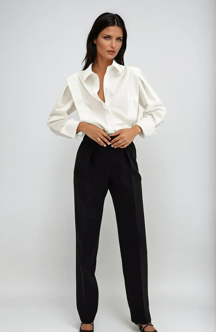 Camicia senza maniche in cotone da donna con bottoni