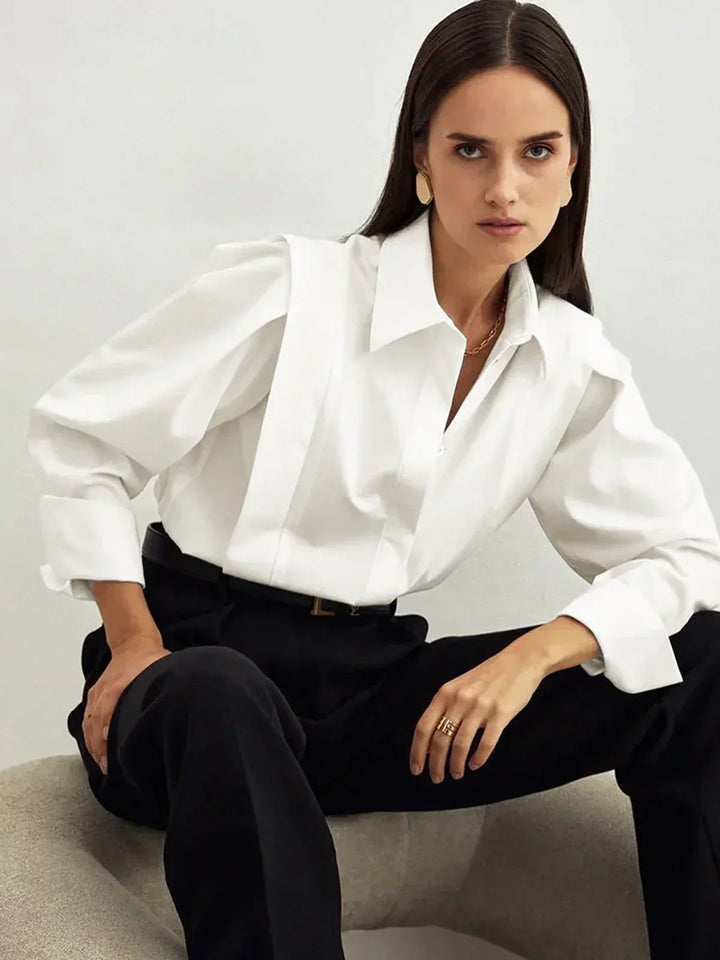 Camicia senza maniche in cotone da donna con bottoni