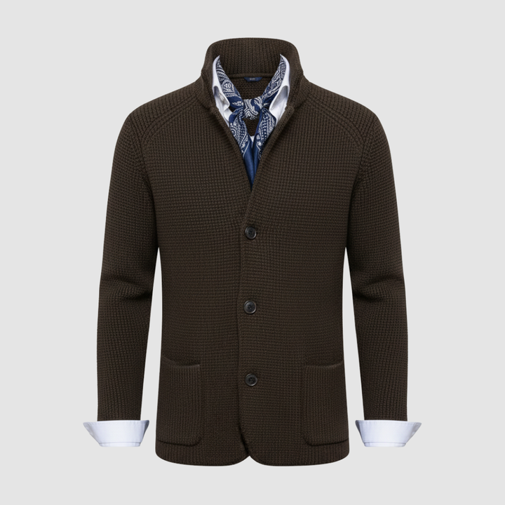 Cappotto da uomo doppiopetto con colletto alto