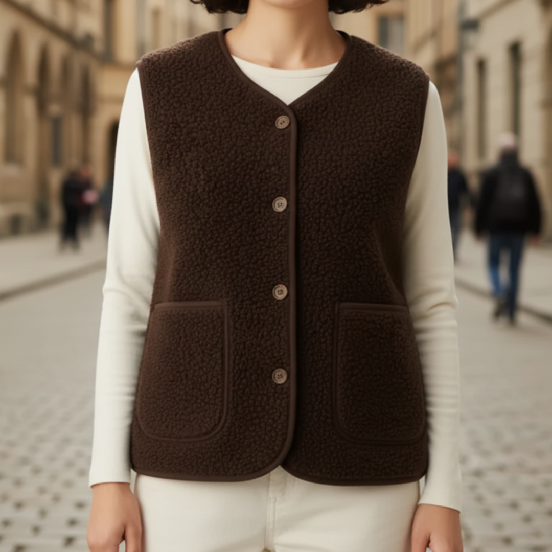Soft Women's Gilet with Buttons