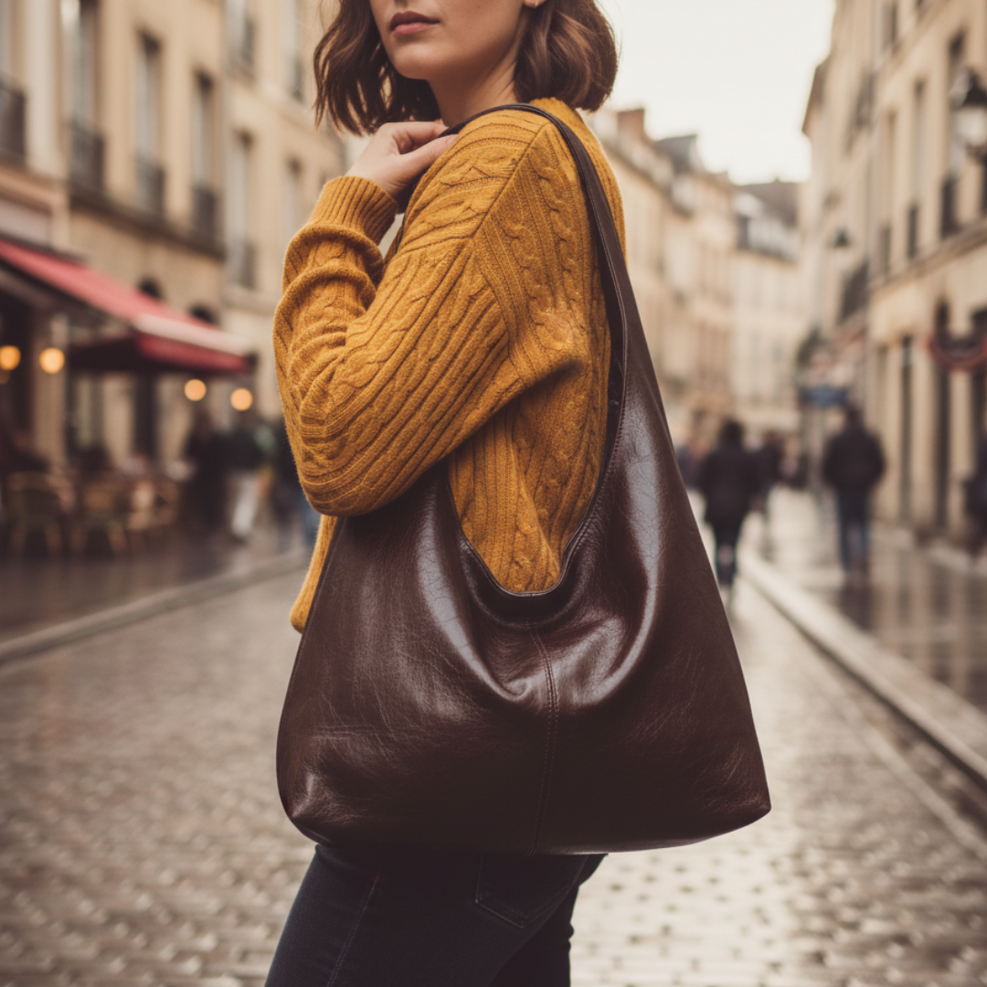 Borsa a spalla hobo grande da donna in pelle sintetica