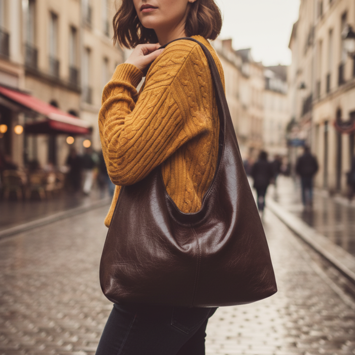 Borsa a spalla hobo grande da donna in pelle sintetica