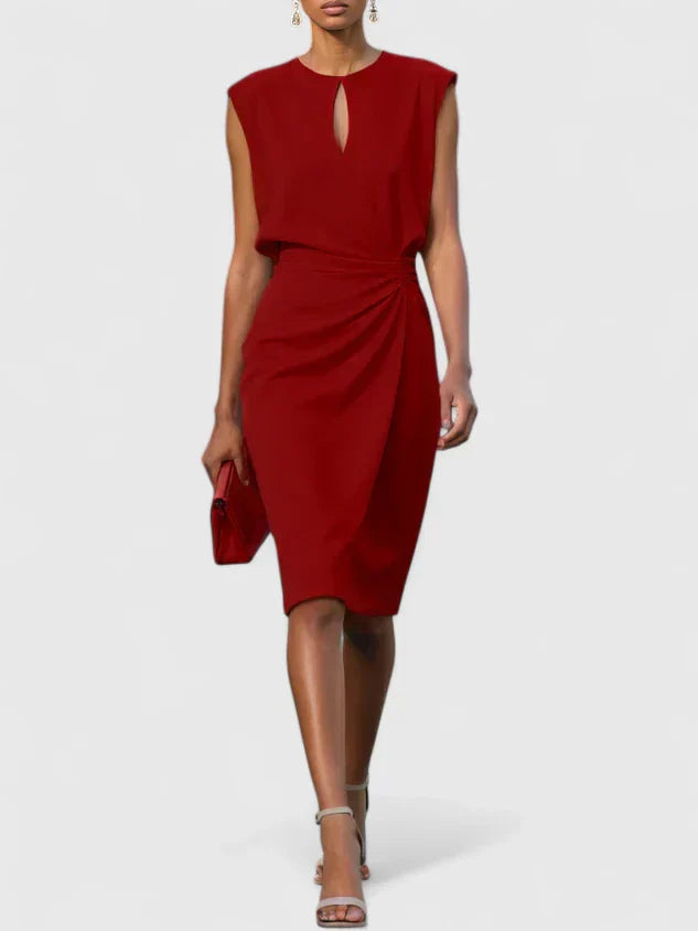 Elegant Slim Fit Sleeveless Satin Dress for Women