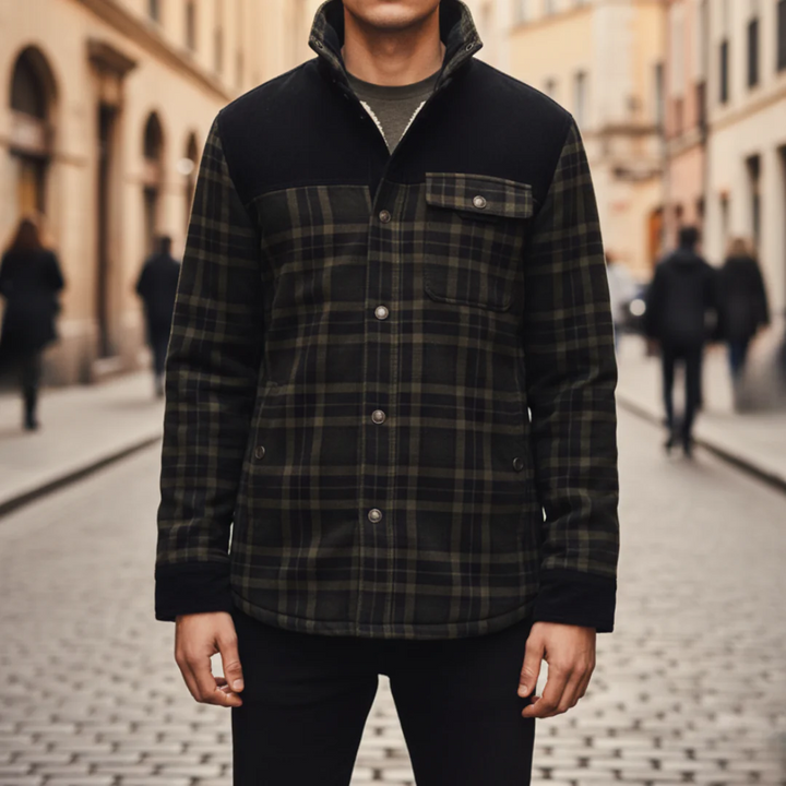 Men's Flannel Jacket with Fleece