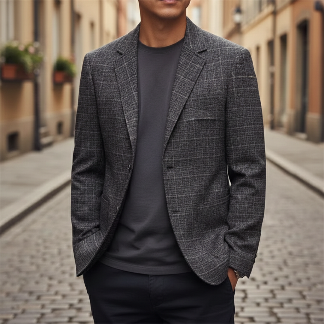 Slim Fit Men's Checkered Blazer