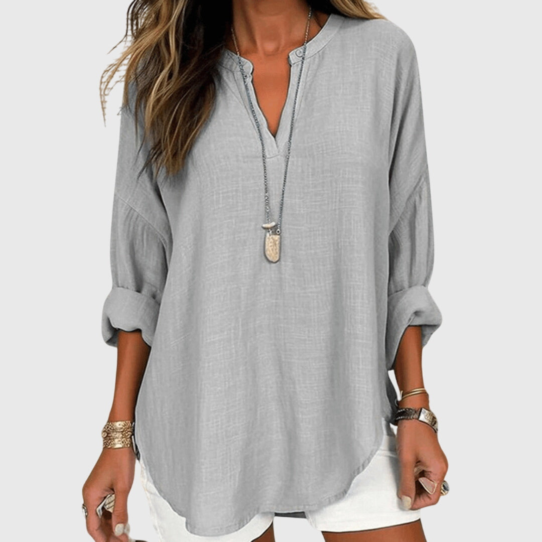 Women's Flowy Sleeveless Shirt with Buttons – Elegant