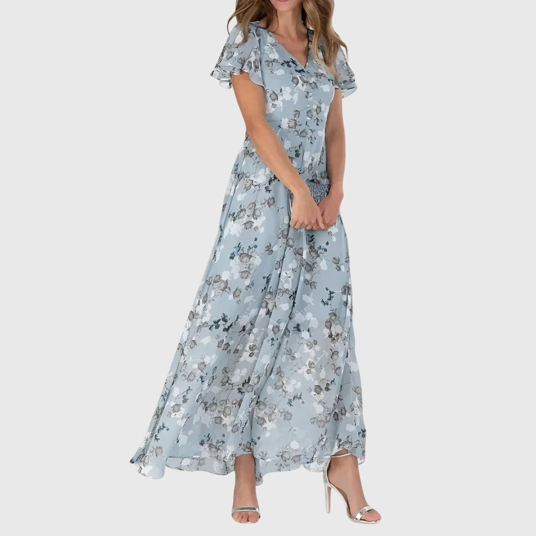 Women's Velvet Sleeveless Slim Fit Floral Dress