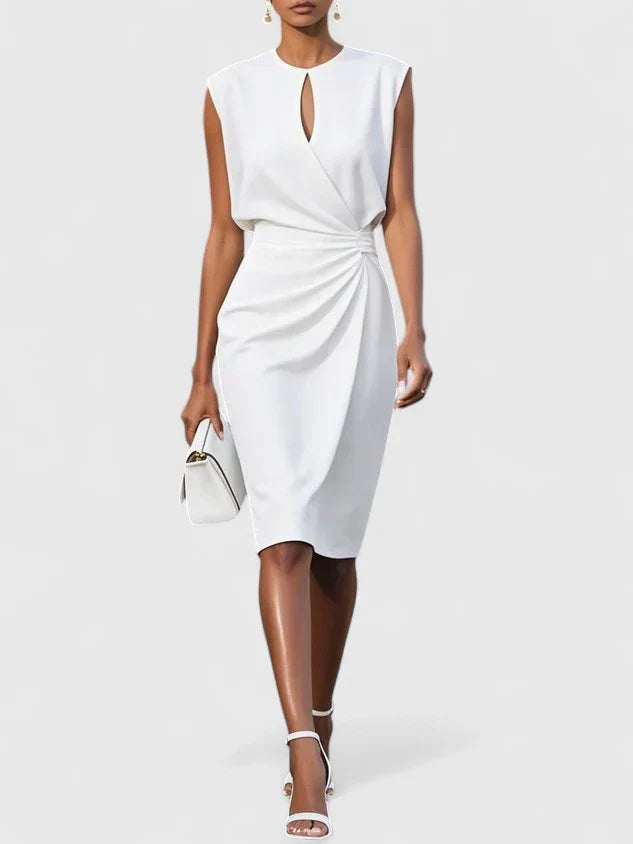 Elegant Slim Fit Sleeveless Satin Dress for Women