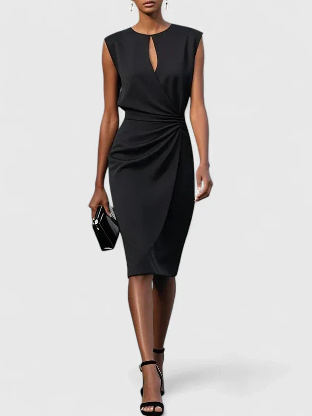 Elegant Slim Fit Sleeveless Satin Dress for Women