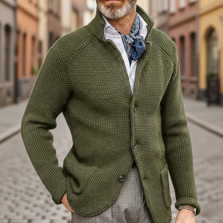Men's Winter Cotton Cardigan with Buttons