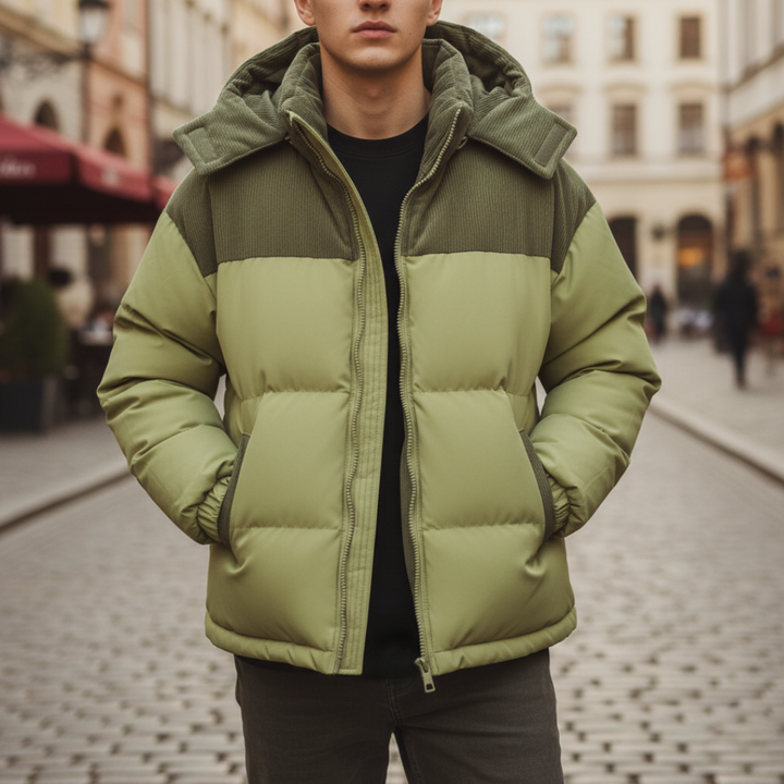Men's Puffer Jacket with Hood