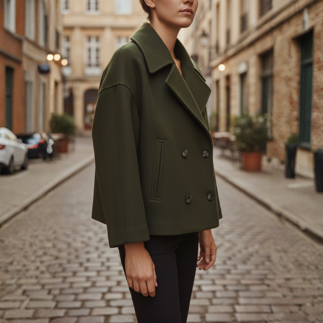 Short Women's Jacket in Mixed Material