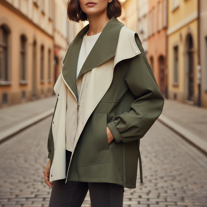 Women's Jacket with High Collar and Zip