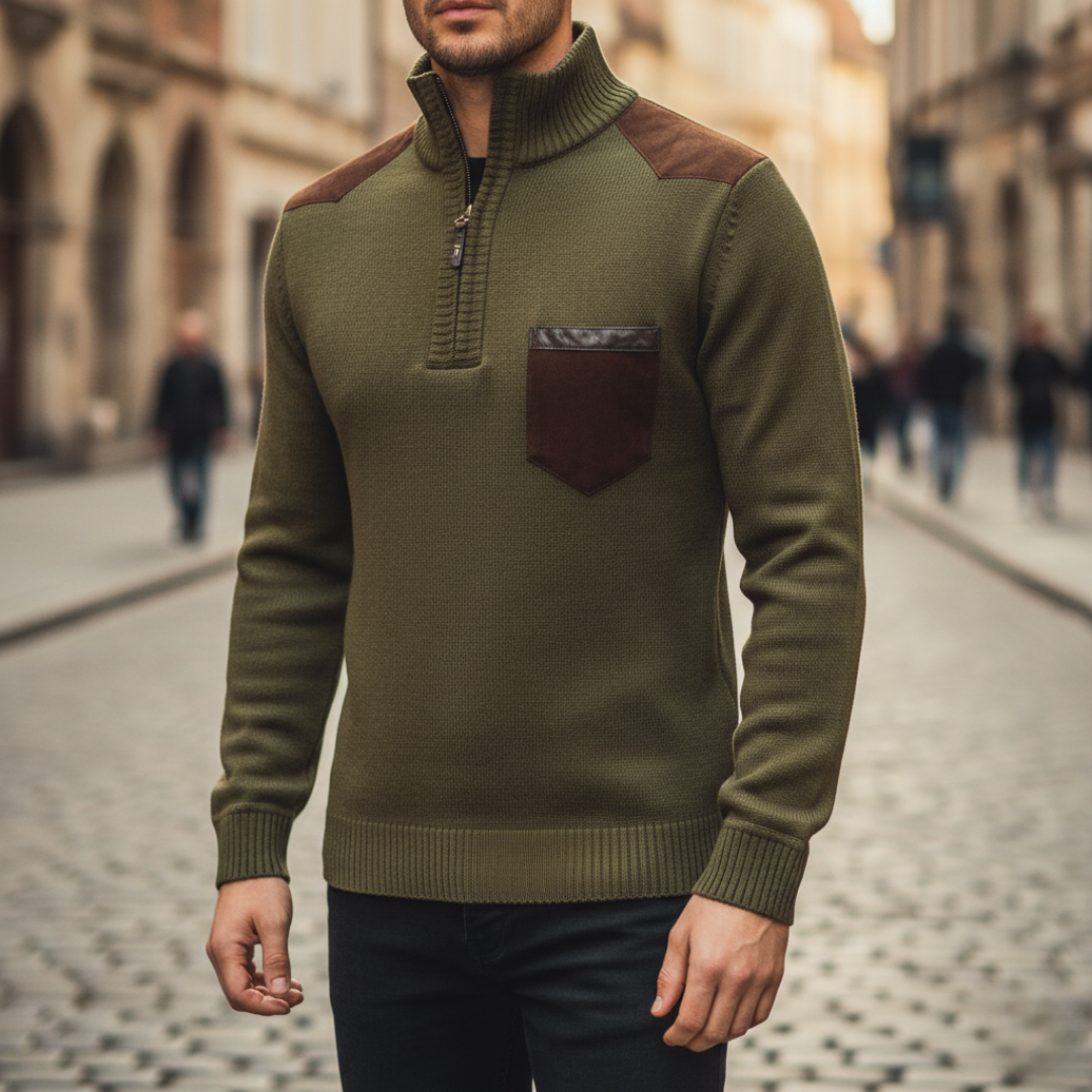 Men's Half Zip Sweater in Soft Blend
