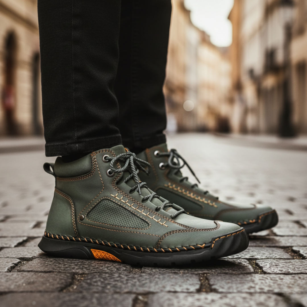 Men's Faux Leather Shoes with Rubber Sole