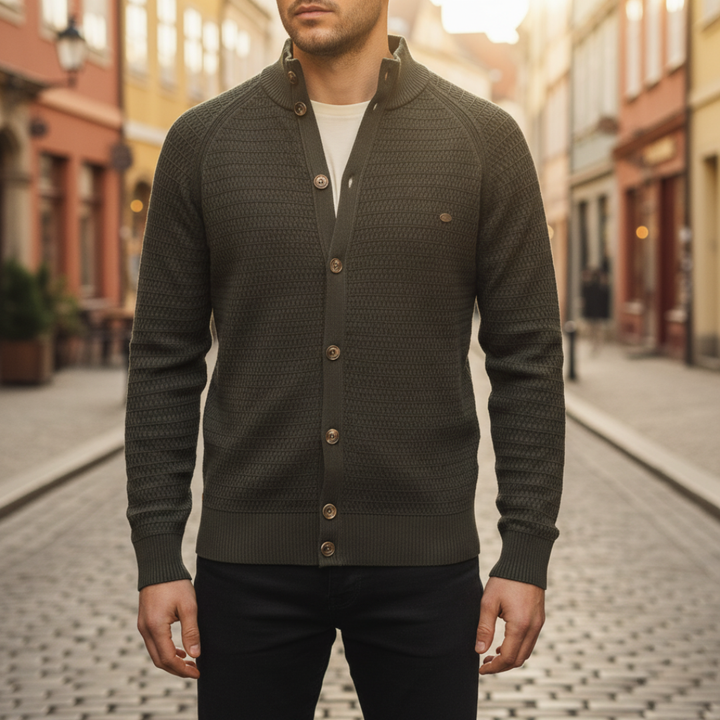 Men's Cardigan in Soft Yarn with Buttons
