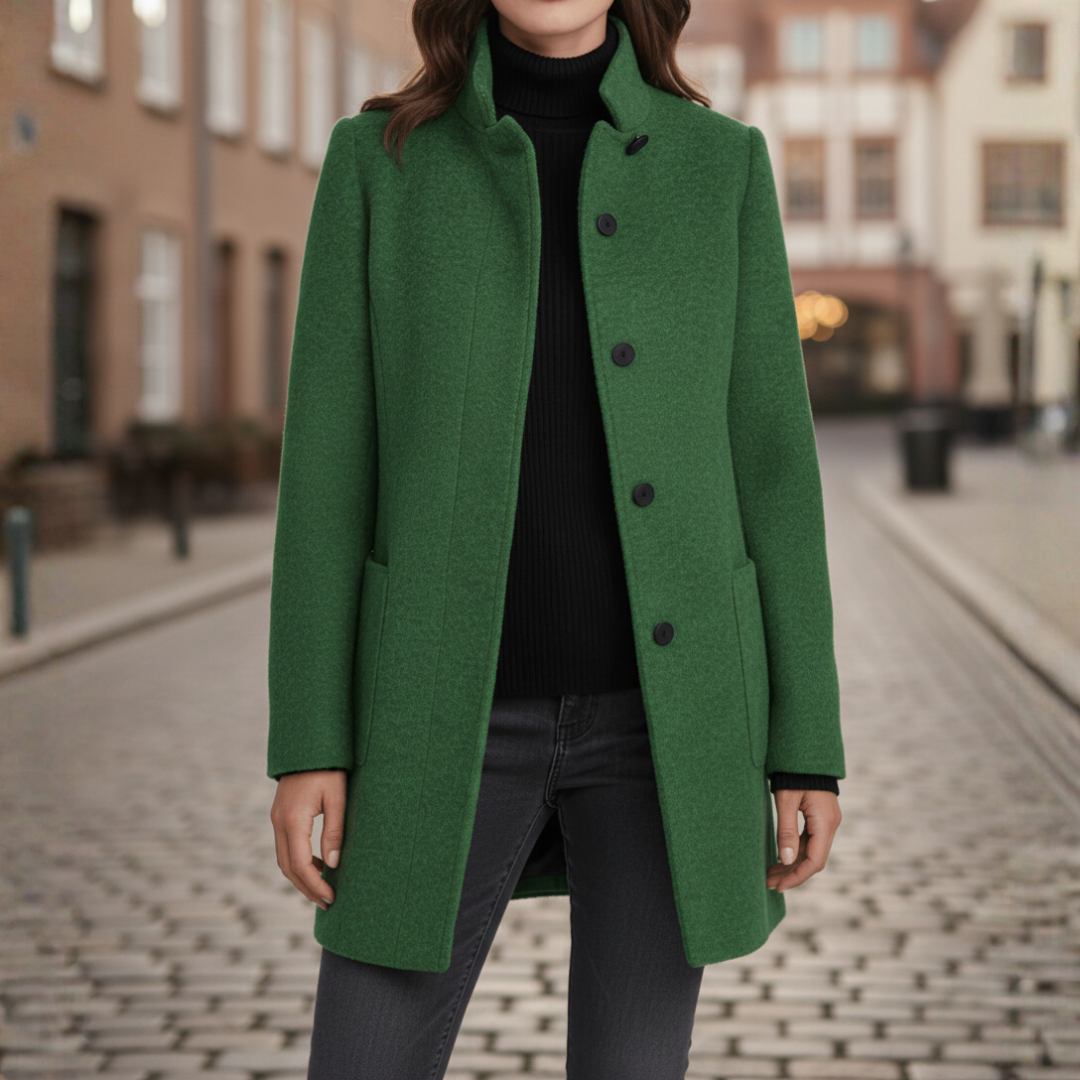Women's Coat with Black Buttons